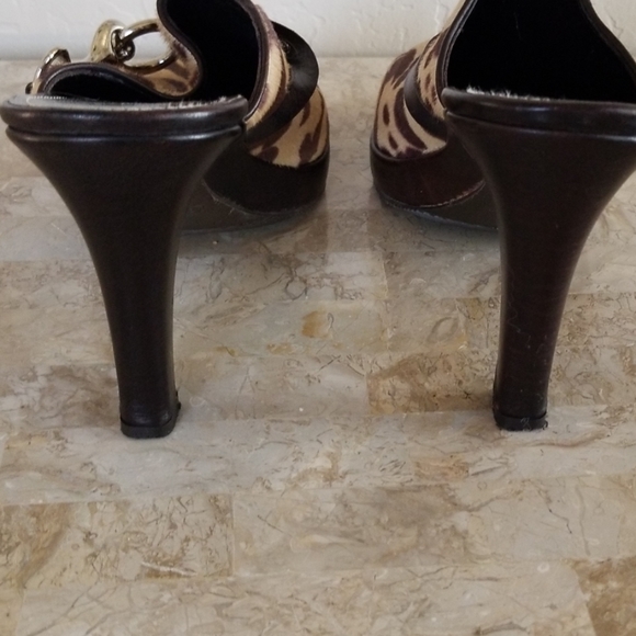 Coach Leopard Calfhair Heeled Mule NWOT - Picture 5 of 6